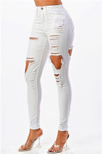 Load image into Gallery viewer, DISTRESSED HIGH WAIST JEANS