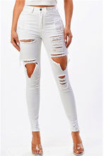 Load image into Gallery viewer, DISTRESSED HIGH WAIST JEANS