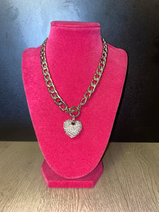 HEART CUBAN LINK NECKLACE (3COLORS)