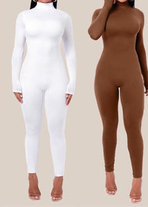 MOCK NECK JUMPSUIT (6 COLORS)